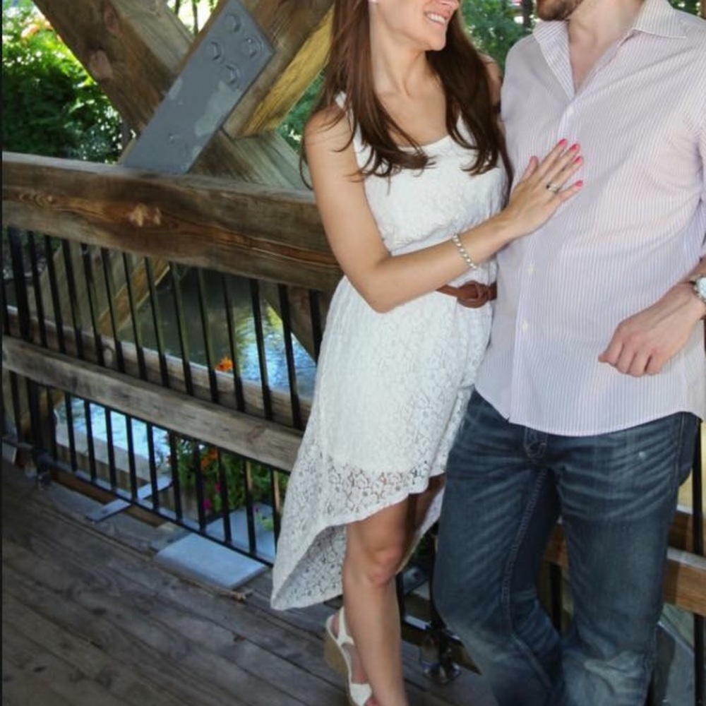 White high low summer lace dress